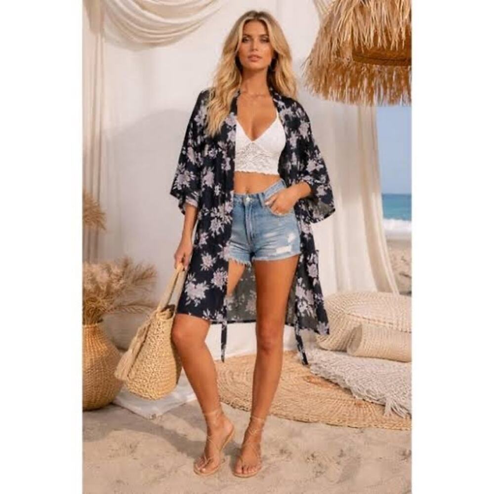 NWOT Spiritual Gangster Floral Maya Kimono O/S